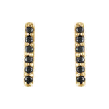 14K Yellow 1/10 CTW Natural Black Diamond Bar Earrings