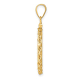 Wideband Distinguished Coin Jewelry 14k Polished Rope 18.0mm x 1.35mm Screw Top Coin Bezel Pendant