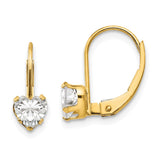 14k Madi K 5.00mm CZ Heart Childrens Leverback Earrings