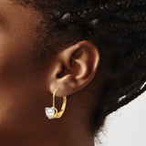 14k Madi K 5.00mm CZ Heart Childrens Leverback Earrings