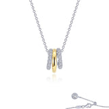 Two-Tone Tube Charm On Chain Necklace
