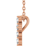 14K Rose Gold 1/6 CTW Natural Diamond Cross 16-18" Necklace