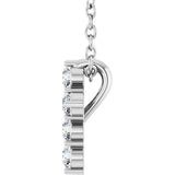 Platinum 1/6 CTW Natural Diamond Cross 16-18" Necklace