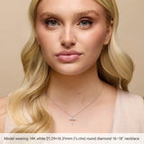 14K White Gold 1/4 CTW Natural Diamond Cross 16-18" Necklace