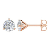14K Rose Gold 1 1/2 CTW Natural Diamond Stud Earrings