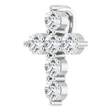 Platinum 1/4 CTW Natural Diamond Cross Pendant