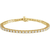 14K Yellow Gold 4 CTW Natural Diamond Line 7 1/4