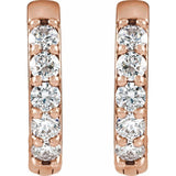 14K Rose Gold .08 CTW Natural Diamond Hinged 10 mm Hoop Earrings