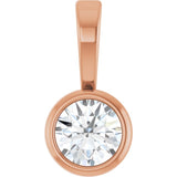 14K Rose Gold .06 CT Natural Diamond Bezel-Set Solitaire Pendant
