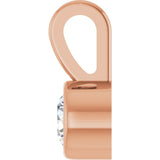 14K Rose Gold .06 CT Natural Diamond Bezel-Set Solitaire Pendant