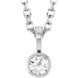 Platinum .06 CT Natural Diamond Bezel-Set Solitaire 16-18