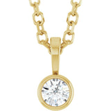 14K Yellow Gold .06 CT Natural Diamond Bezel-Set Solitaire 16-18