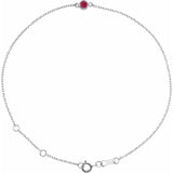 14K White Gold Lab-Grown Ruby Bezel-Set Solitaire 6 1/2-7 1/2