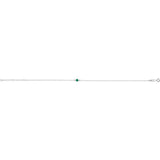 Platinum Lab-Grown Emerald Bezel-Set Solitaire 6 1/2-7 1/2" Bracelet