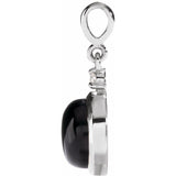 Sterling Silver 8 mm Natural Black Onyx & .03 CT Natural Diamond Cabochon Pendant