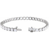 14K White Gold 12 CTW Lab-Grown Diamond Line 7" Bracelet
