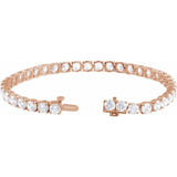 14K Rose Gold 12 CTW Lab-Grown Diamond Line 7" Bracelet