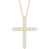 14K Yellow Gold 3/4 CTW Lab-Grown Diamond Cross 16-18