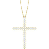 14K Yellow Gold 1 CTW Lab-Grown Diamond Cross 16-18