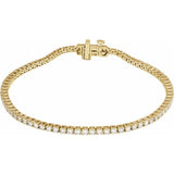 14K Yellow Gold 2 CTW Lab-Grown Diamond Line 7" Bracelet