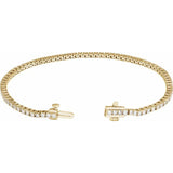 14K Yellow Gold 2 CTW Lab-Grown Diamond Line 7" Bracelet