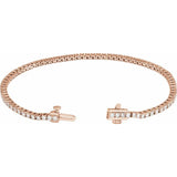 14K Rose Gold 2 CTW Lab-Grown Diamond Line 7" Bracelet