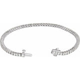 14K White Gold 3 CTW Lab-Grown Diamond Line 7" Bracelet