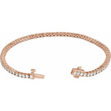 14K Rose Gold 3 CTW Lab-Grown Diamond Line 7" Bracelet