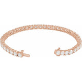 14K Rose Gold 10 CTW Lab-Grown Diamond Line 7" Bracelet