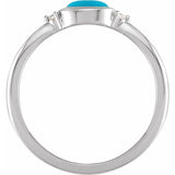 Platinum Natural Turquoise & .03 CTW Natural Diamond Ring