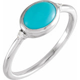 Platinum Natural Turquoise & .03 CTW Natural Diamond Ring