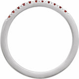 Sterling Silver Natural Mozambique Garnet Stackable Ring