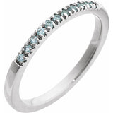 Sterling Silver Natural Aquamarine Stackable Ring