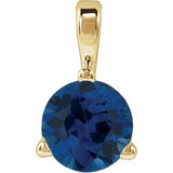 14K Yellow Gold Lab-Grown Blue Sapphire Pendant