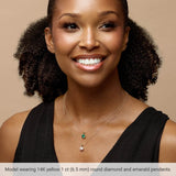 14K Yellow Gold Lab-Grown Blue Sapphire Pendant