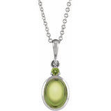 Platinum 6x4 mm Natural Peridot 16-18