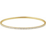 14K Yellow Gold 1 CTW Natural Diamond  Flexible Bangle 7