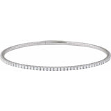 14K White Gold 1 1/2 CTW Natural Diamond Flexible Bangle 7