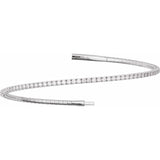 14K White Gold 2 CTW Natural Diamond Flexible Bangle 7" Bracelet