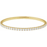 14K Yellow Gold 5 CTW Natural Diamond Flexible Bangle 7
