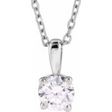 14K White Gold 1/3 CT Lab-Grown Diamond 18" Necklace
