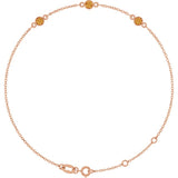 14K Rose Gold Natural Citrine Bezel-Set 3-Stone 6 1/2-7 1/2