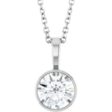 Platinum 9/10 CT Lab-Grown Diamond Bezel-Set Solitaire 16-18