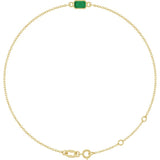 14K Yellow Gold Natural Emerald 6 1/2-7 1/2