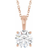 14K Rose Gold 1 1/2 CT Lab-Grown Diamond 18" Necklace