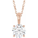 14K Rose Gold 1 1/4 CT Lab-Grown Diamond 18" Necklace