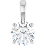 14K White Gold 1 CT Lab-Grown Diamond Pendant