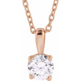 14K Rose Gold 1 1/2 CT Natural Diamond 18" Necklace