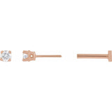 14K Rose Gold .05 CT Lab-Grown Diamond Earrings
