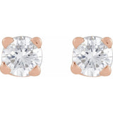 14K Rose Gold .05 CT Lab-Grown Diamond Earrings